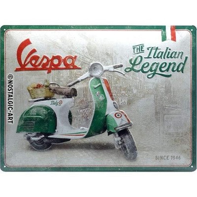 Nostalgic-Art - Retro Blechschild Metallschild 30x40cm - Vespa Italian Legend