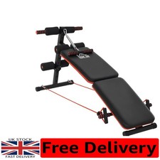 Comoda Panca da Allenamento Regolabile con Supporto Cosce e Corda Braccia per Palestra Casa