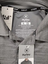 New HURLEY Men's Stretch Moisture Wicking Performance Golf Polo Shirt. XL BLACK
