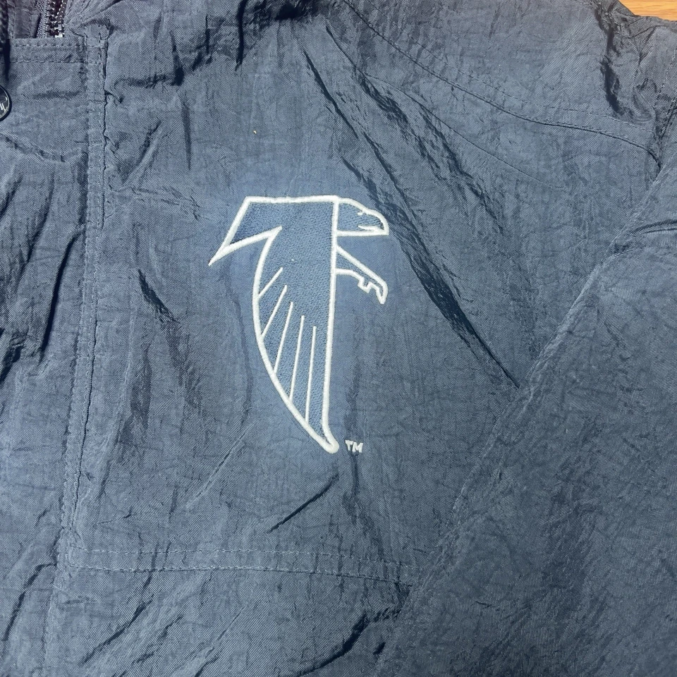 Vintage Atlanta Falcons Starter NFL Hooded Jacket Black Large - Image 3 of 4