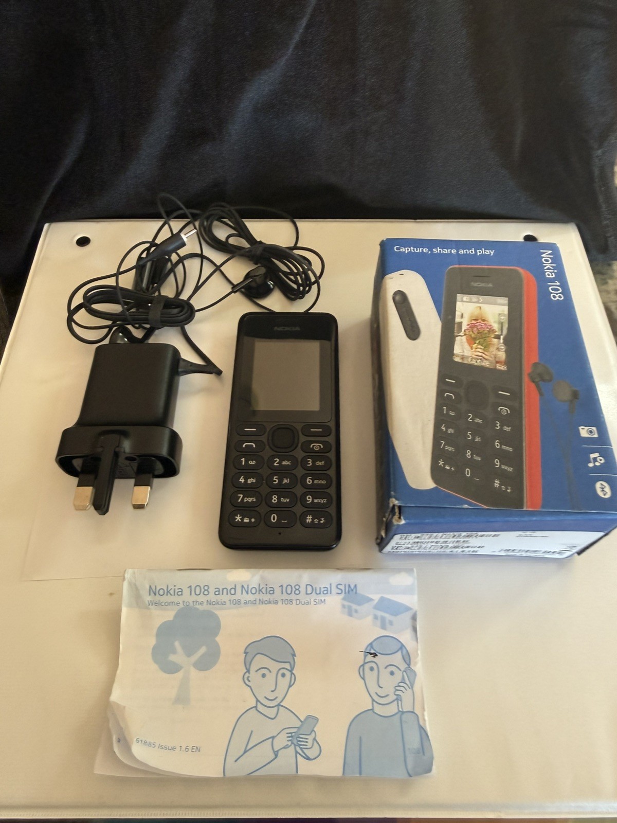 Nokia 108 RM-945 Vodafone Network Black Simple Mobile Button