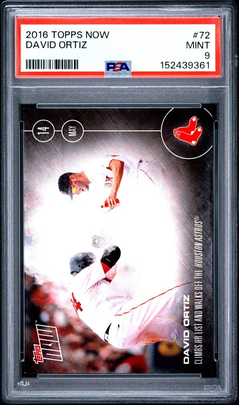 2016 TOPPS NOW #72 DAVID ORTIZ PSA 9