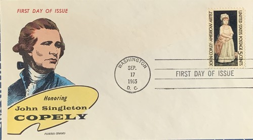 FLUEGEL 1273 John Singleton Copely pittore americano annullo a mano