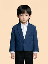 Vintage 80s unworn Size 1-2 years Toddler Boys Blue Formal Tux Jacket MINT tag