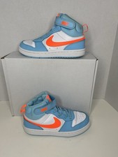 Nike Court Borough Mid 2 Kids Mid Top Aquarius Blue / White / Total Orange