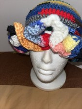Multicolor Knit Crochet Ruffle Hats