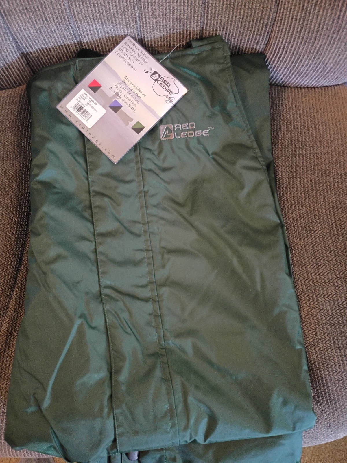 Red Ledge Fishing Hunting Rain Bib Set Dark Green & Black Size 2X Unisex