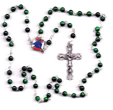 Knights of Columbus - Dark Green Tiger Eye 6mm beads   "MTKENT55"