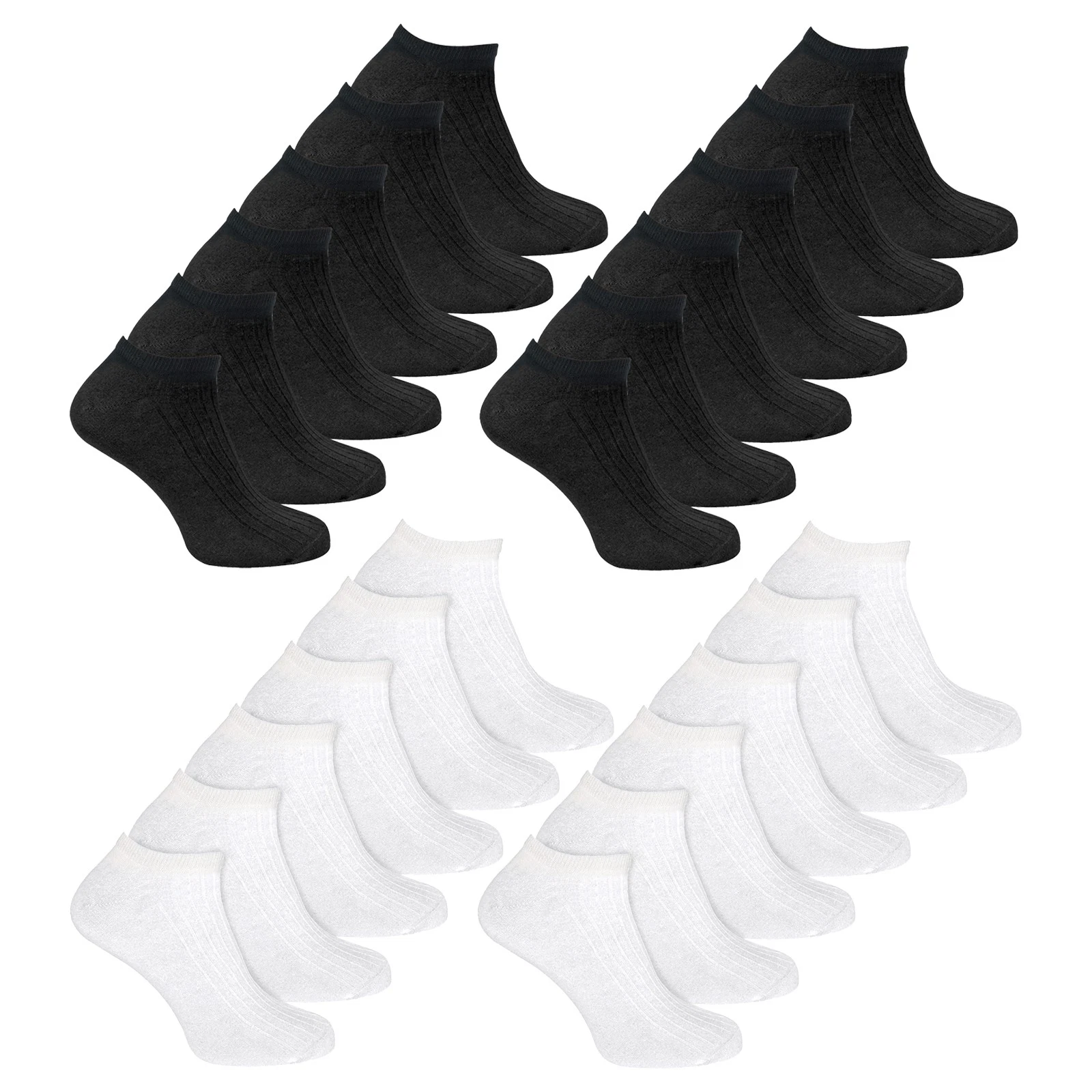Mens Sneaker Socks by Sock Snob 12 Pairs Black and White Ankle Socks