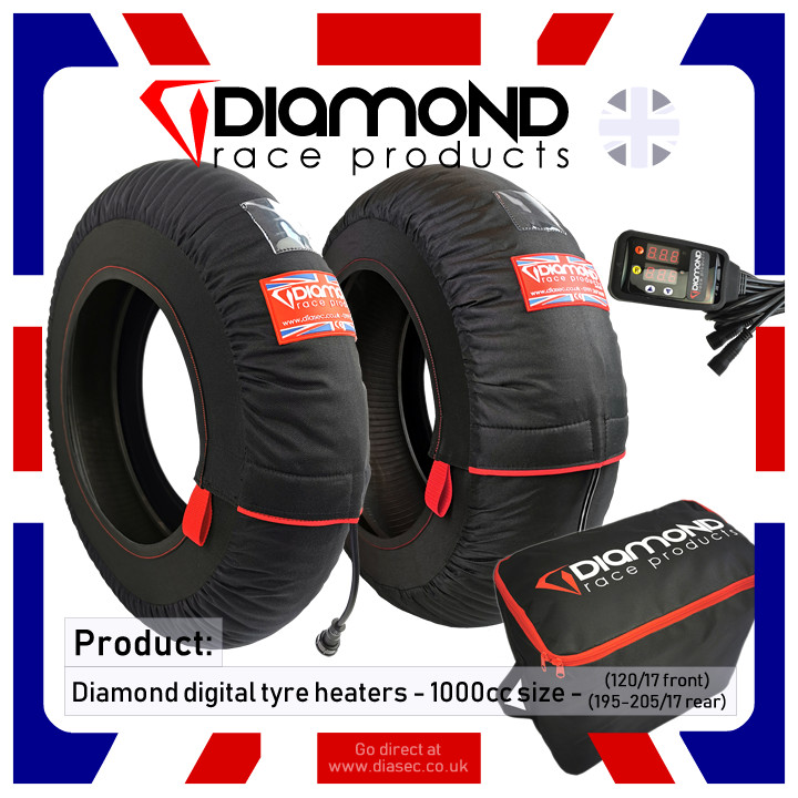DIAMOND RACE PRODUCTS - DIGITAL TYRE HEATERS / WARMERS TO FIT 1000cc - 120 / 200