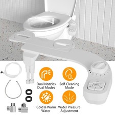Mechanical Non-Electric Bidet Seat Attachment Fresh Water Clean Spray