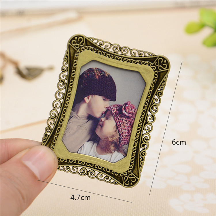 Frame For Key Rings 1X Creative Retro Mini Metal Photo Frame Key Chain Key Ring Charms ...