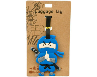 Targhetta Bagaglio NINJA Blu In PVC 4 Pollici Per Valigia – Identificativo Aereo, Viaggio