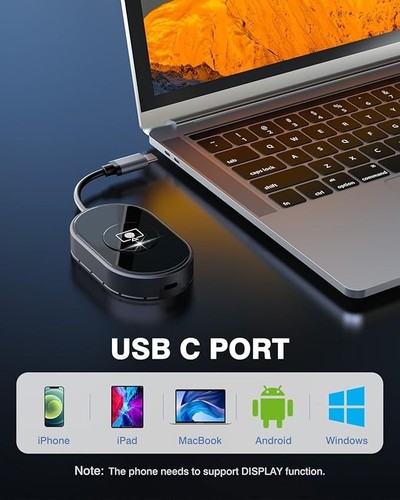 Wireless HDMI Transmitter and Receiver with USB-C Port, 4K Decode 2160P Outpu... - Picture 2 of 5