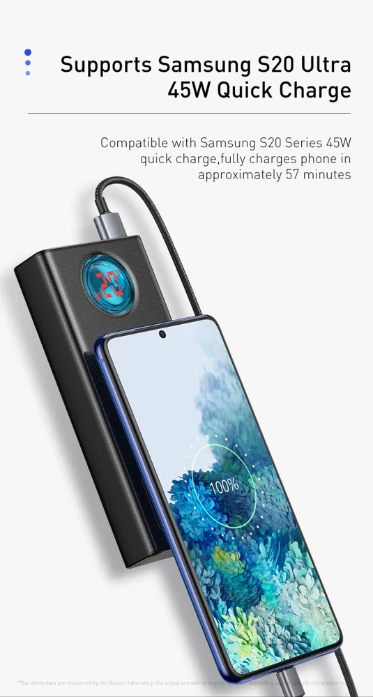 65W 30000mAh PD3.0 Fast Charging Power Bank with FCP SCP Compact Portable External Battery 65W 30000mAh PD3.0 Fast Charging Power Bank with FCP SCP Compact Portable External Battery