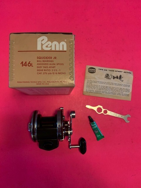 リール PENN SQUIDDER NO.146 VINTAGE CUSTOM PENN SQUIDDER JR. NO. 146 + NEWELL PARTS THE BOX