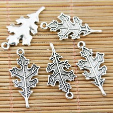 40PCS Tibetan silver tone leaf charms EF1515