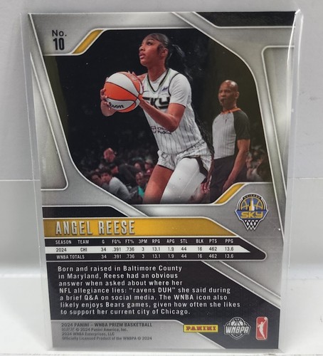 Angel Reese Rookie Card 2024 Panini Prizm WNBA Base Rookie Card #10 Chicago Sky - Picture 2 of 3