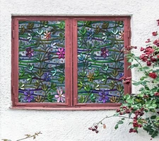 3D Small Flower O475 Window Film Print Sticker Cling Stained Glass UV Block Am