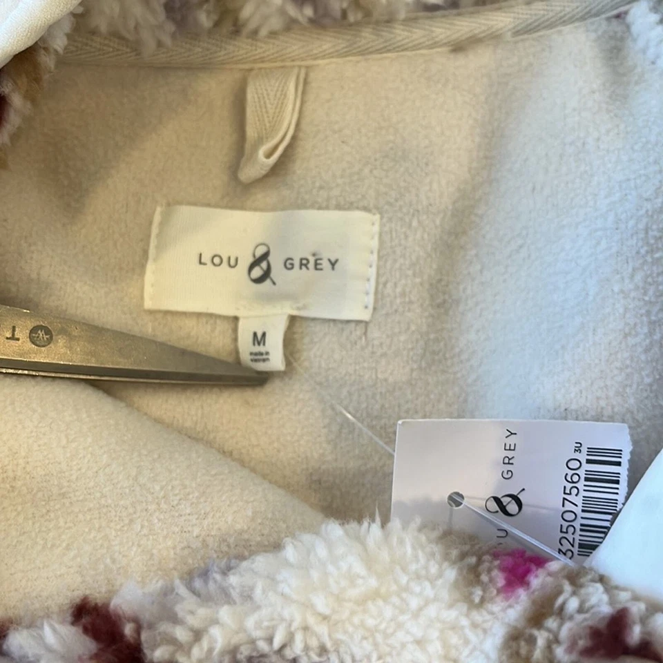 J Crew Lou & Grey Aztec Southwestern Teddy Fur Pullover NWT Size M - Image 3 of 4