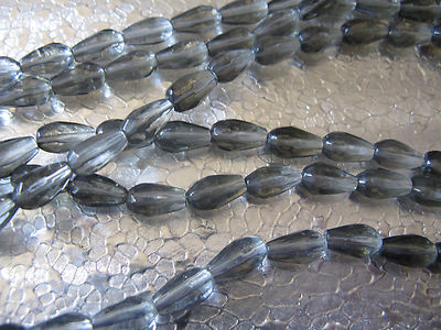 Blue Color Glass Beads 52 Craft Jewelry Bead about 5x7mm Faceted Bi Cone Drop