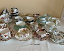 Selection of Matching & Mismatched Antique Cups & Saucers. 1900's-1920's