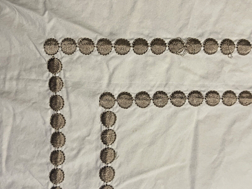 POTTERY BARN Pearl Dot Embroidered Trim King Duvet & 7 Pillow Cases ~ White - Picture 7 of 10
