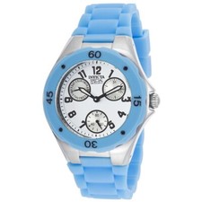 Invicta 18795 Lady's Angel Blue Silicone Strap White Dial Watch