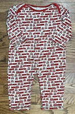 Cloud Mine Cotton Knit Longall Romper Fire Trucks Baby Boy Size 24m Made In USA