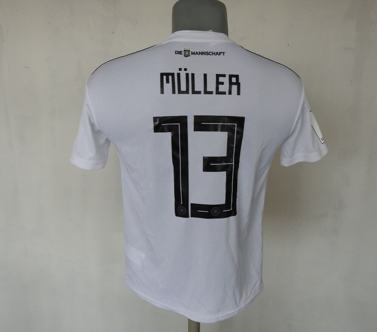 Germany 2018 Home Jersey #13 Muller Adidas White Shirt Size Boys L