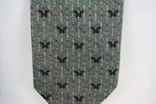 DANIEL DE FASSON Mens Neck Tie Gold Black Club Geometric Handmade All Silk