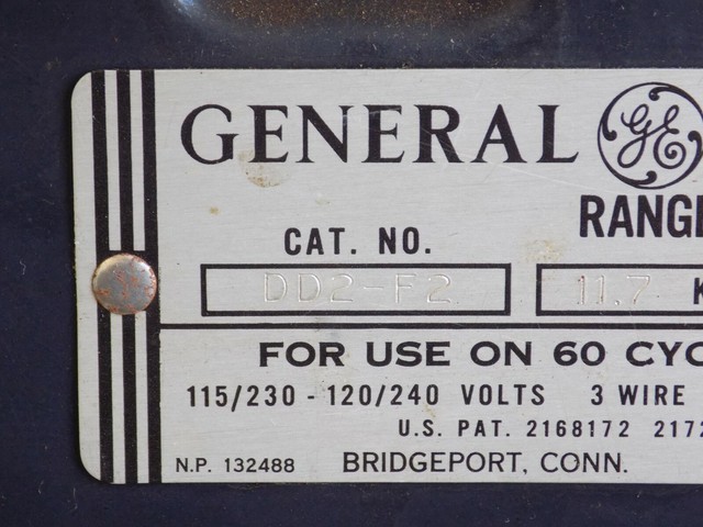 GE / WESTINGHOUSE DD2 F2 VINTAGE 1948 STOVE PART MAINS CONTACT Cat