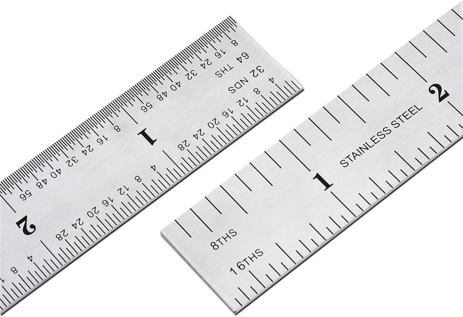 2 Pack Stainless Steel Ruler Machinist Engineer Ruler, Rigid Metal ...