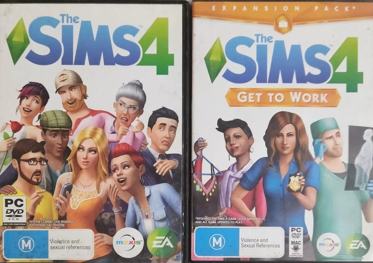 The Sims 4 and Sims 4 Get to Work Expansion PC CD-ROM Game Free Postage