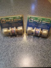 New Hardware House Hall & Closet Doorhandles Lot Of 2. Bright Brass.
