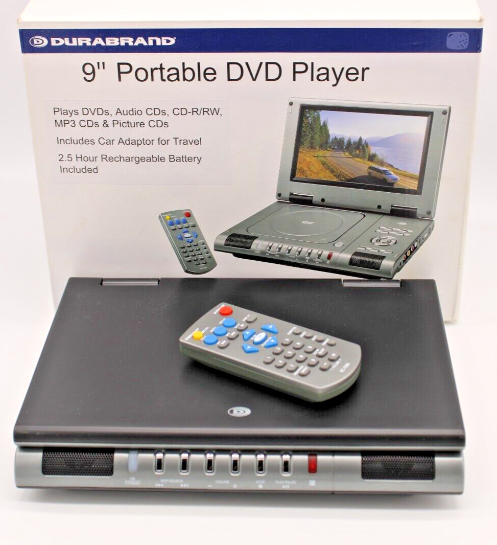 Durabrand 9" Portable DVD Player/Plays DVD/CDR/RW/MP3/Kodak Pic Works