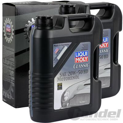 2x5L LIQUI MOLY CLASSIC 20W-50 HD MOTORÖL ÖL MINERALISCH für OLDTIMER YOUNGTIMER