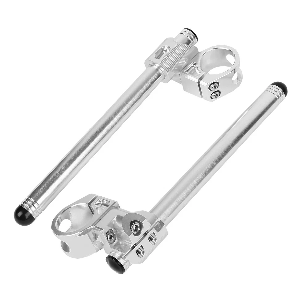 Silver 38mm HandleBars Clip On Fit For YAMAHA FZR 400/600CC 1989-1996 1990 91 92 - Image 3 of 4