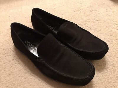 Men\'s ECCO black suede loafers - size 13 Mens Ecco Black Suede Extra Width Loafers Sz 45 EU/11-11.5  main image 4