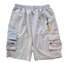 Vintage Carhartt Beige Elastic Waist Pocket Cargo Bermuda Short Men Small