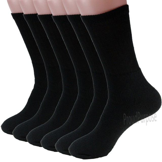 312 Pairs Mens Solid Black Sports Athletic Crew Cotton Work Socks Size