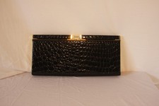 JOAN RIVERS CLASSIC Black Embossed Clutch Bag