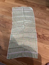 Echo Silk Rectangle Scarf Green Stripe Dot 33.5” X 15”