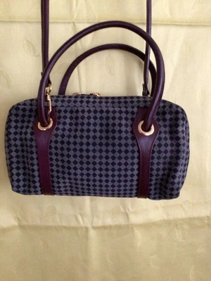 Sac à main OTTINO bandoulière sac à main daim cuir gris marron OCCASION bon état - Photo 1/4