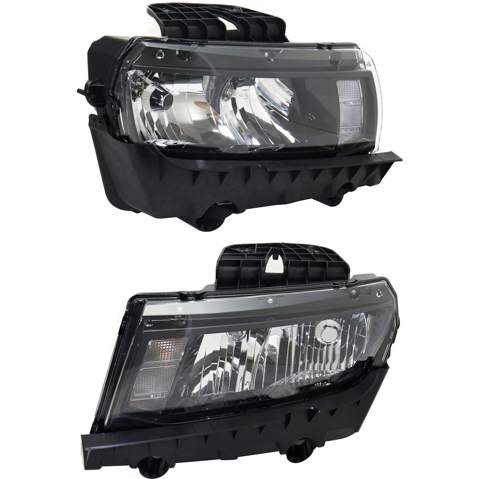 Headlight Set For 2014-2015 Chevrolet Camaro Left and Right With Bulb 2Pc