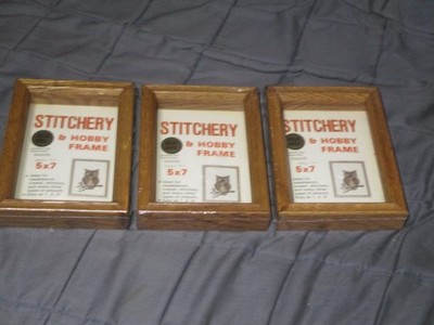 NEW Lot of 3 -- 5x7 Wood Stitchery Frames Perfect for your Cross Stitch Designs