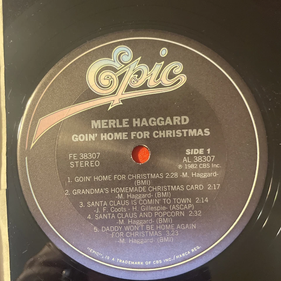 Merle Haggard Goin’ Home For Christmas LP Epic Holiday VG+!!!! - Image 3 of 4