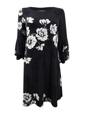 Lauren by Ralph Lauren Women's Floral-Print Flutter-Sleeve Dress