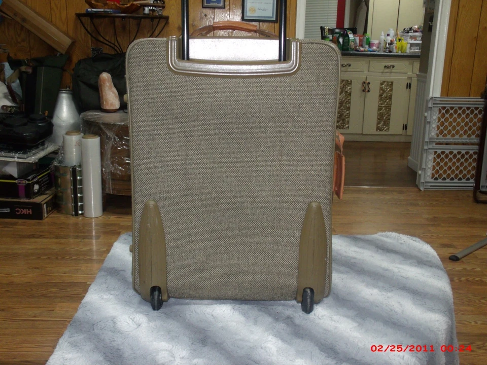 Hartmann Tweed leather trim Expandable 22" rolling wheeled Caryon luggage bag - Image 3 of 4