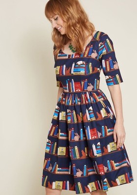 Modcloth | Collectif Vintage London Nourished by Knowledge Dress | Size UK 6